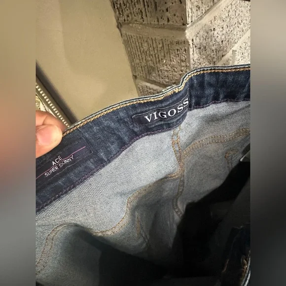 Vigoss Women's High Rise Jeans - Dark Blue - Picture 2 of 4